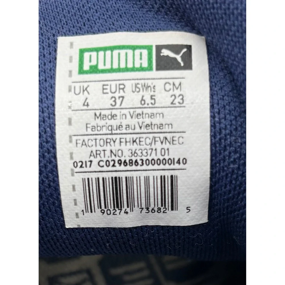 Puma Basket Heart Women's 6.5 Twilight Blue Polka Dot Ribbon Laces